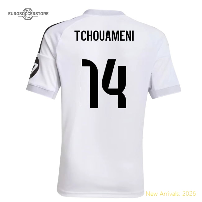 2025-2026 Real Madrid Home Shirt (Kids) (Tchouameni 14)-Football Jersey Hub