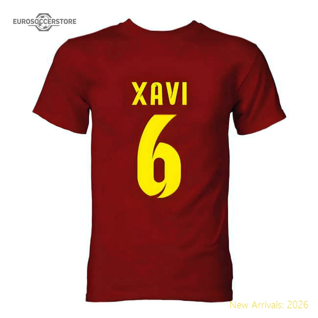 Barcelona Xavi Hero T-Shirt (Red)-Football Jersey Hub