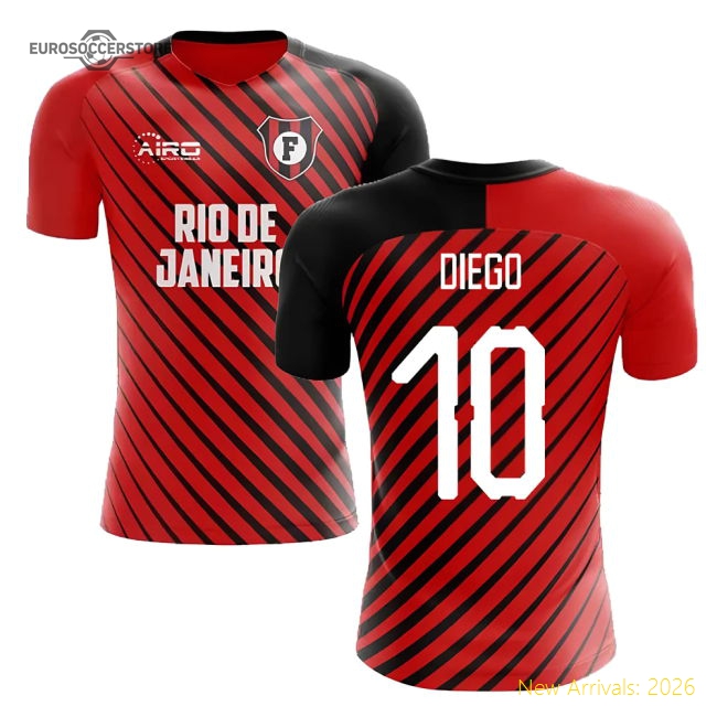 2025-2026 Flamengo Home Concept Football Shirt (Diego 10)-Football Jersey Hub