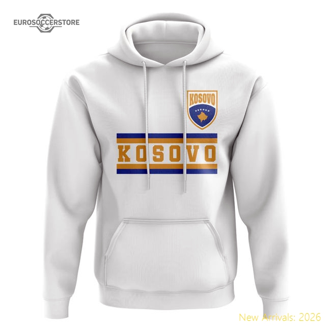Kosovo Core Football Country Hoody (White)-Football Jersey Hub