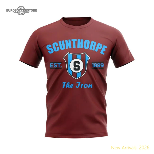 Scunthorpe Established Football T-Shirt (Maroon)-Football Jersey Hub