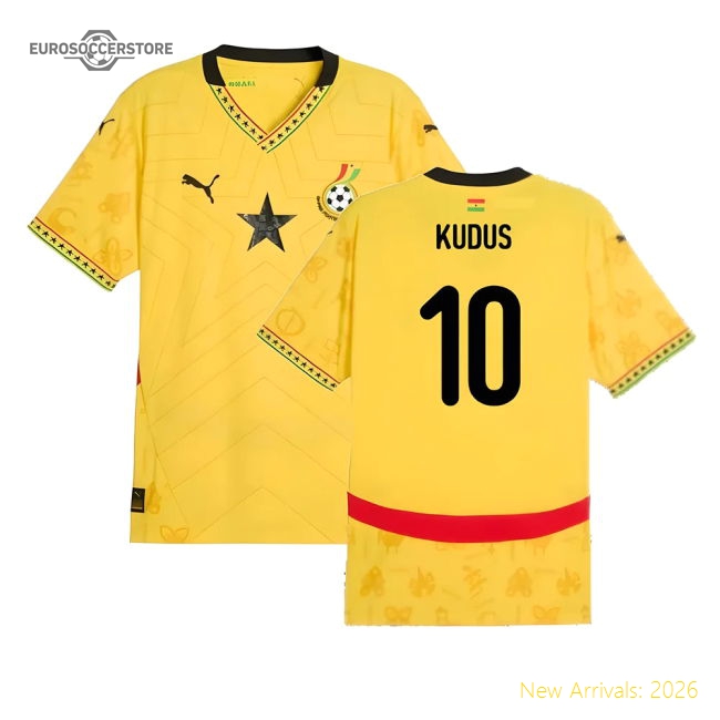 2024-2025 Ghana Away Shirt (Kudus 10)-Football Jersey Hub