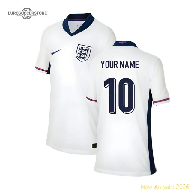 2024-2025 England Home Shirt (Kids) (Your Name)-Football Jersey Hub