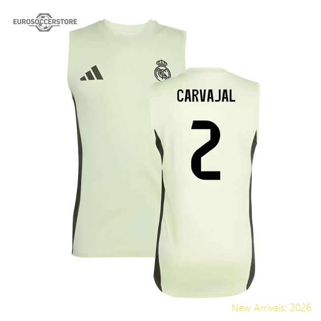 2025-2026 Real Madrid Sleeveless Training Jersey (Almost Lime) (Carvajal 2)-Football Jersey Hub