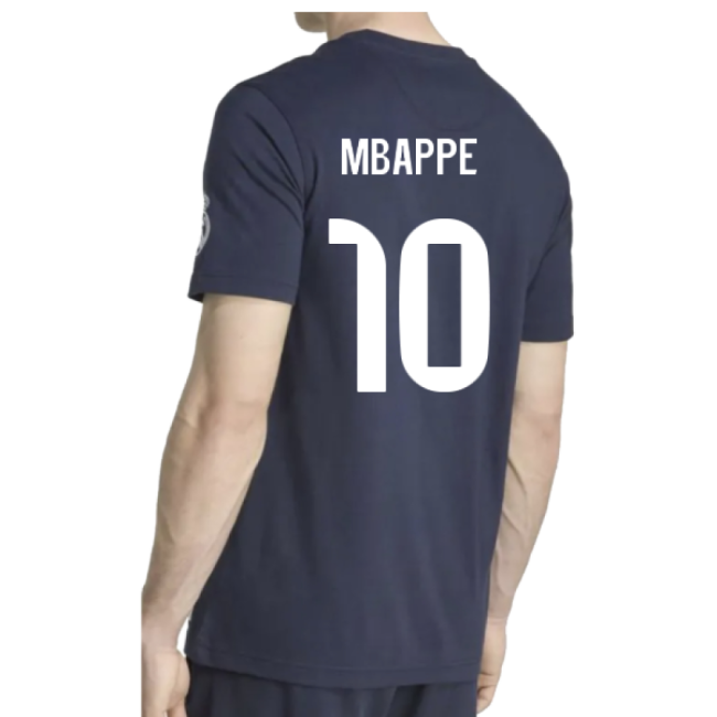 2025-2026 Real Madrid US Tee (Navy) (Mbappe 10)-Football Jersey Hub