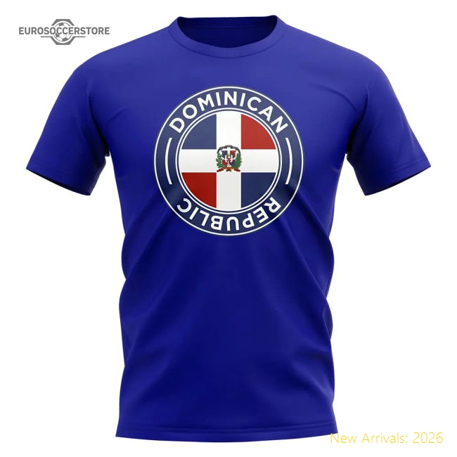 Dominican Republic Football Badge T-Shirt (Royal)-Football Jersey Hub
