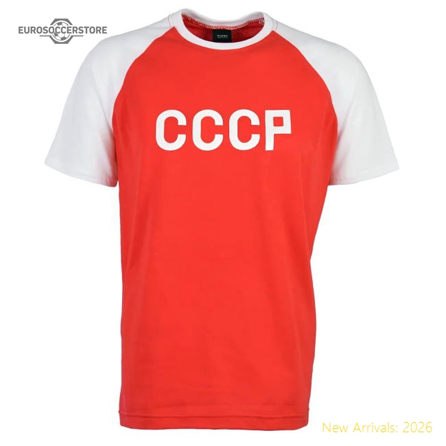 Soviet Union (CCCP) Raglan Sleeve Red/White T-Shirt-Football Jersey Hub