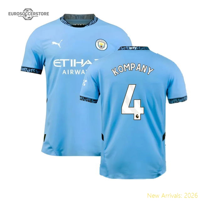 2024-2025 Man City Home Authentic Shirt (Kompany 4)-Football Jersey Hub