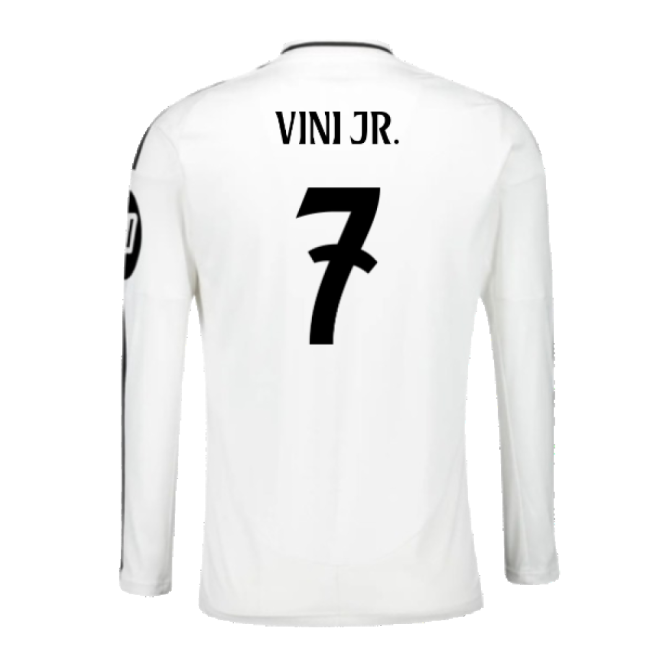 2024-2025 Real Madrid Long Sleeve Home Shirt (Vini Jr. 7)-Football Jersey Hub