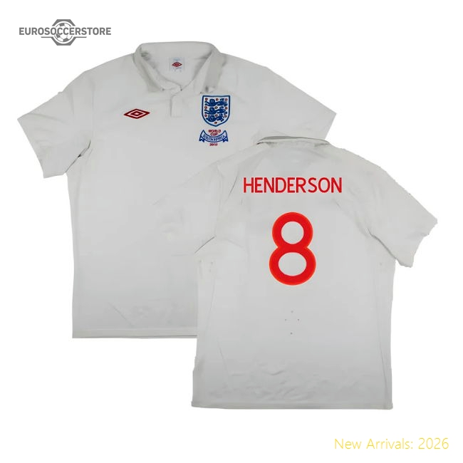 England 2009-10 World Cup Home shirt (XL) (Very Good) (HENDERSON 8)-Football Jersey Hub