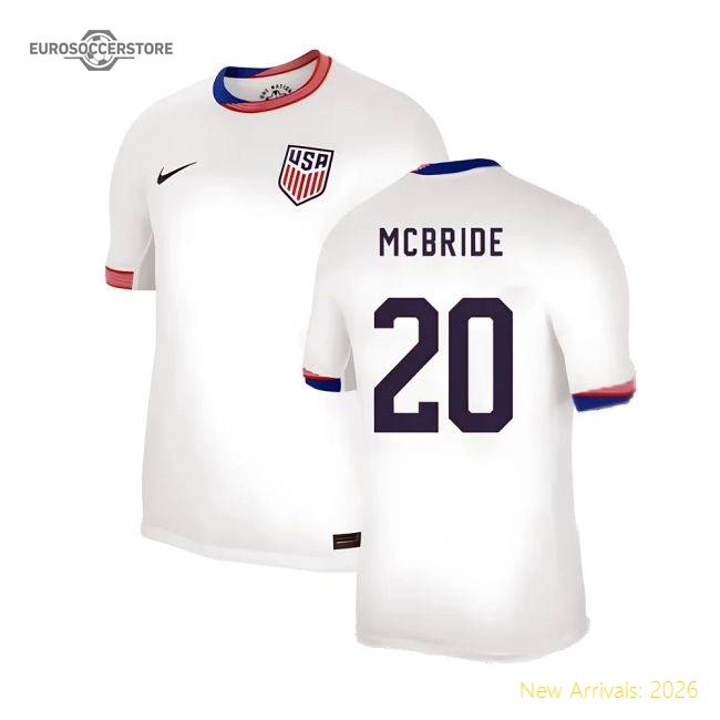 2024-2025 United States USA Home Shirt (MCBRIDE 20)-Football Jersey Hub
