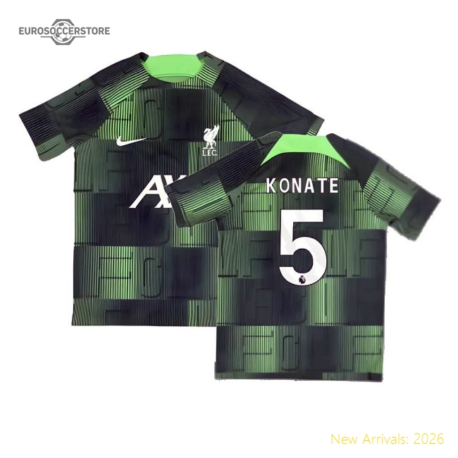 2023-2024 Liverpool Academy Pre-Match Shirt (Green) - Kids (Konate 5)-Football Jersey Hub