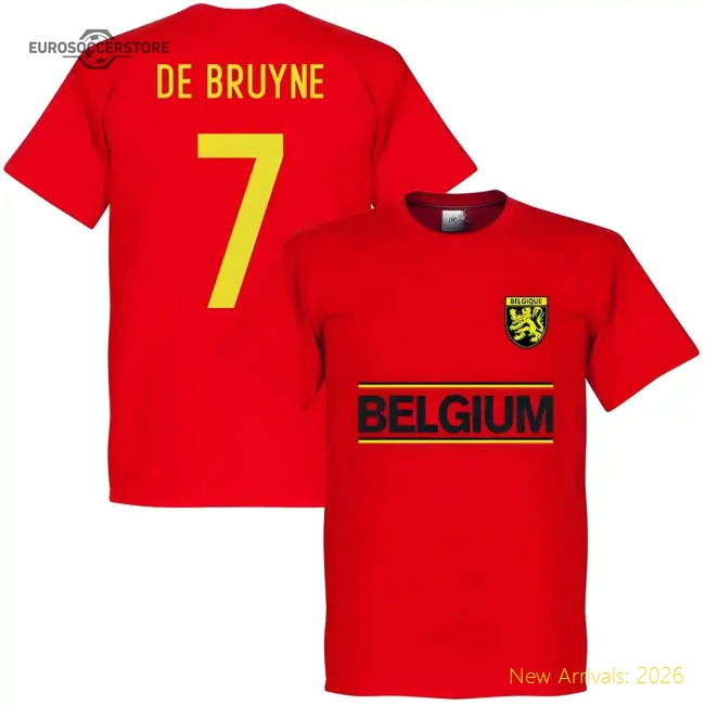 Belguim Kevin De Bruyne Team T-Shirt - Red-Football Jersey Hub