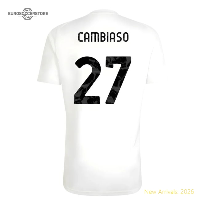 2025-2026 Juventus Training Tee (White) (Cambiaso 27)-Football Jersey Hub