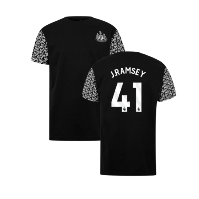Newcastle Graphic T-Shirt (Black) (J.Ramsey 41)-Football Jersey Hub
