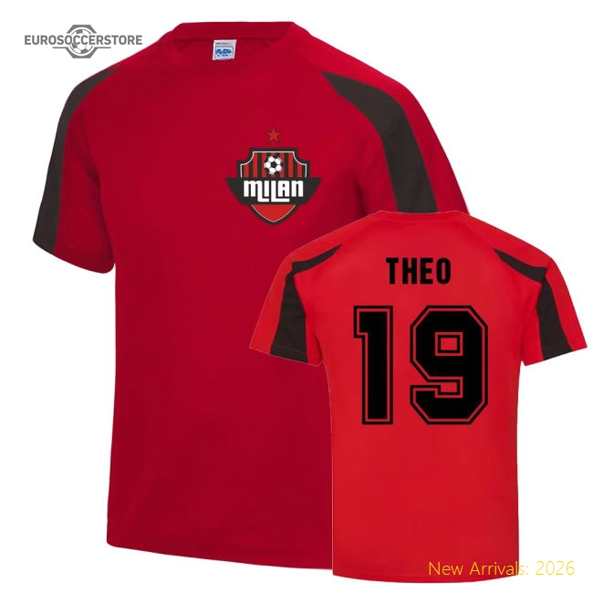 Theo Hernandez Milan Sports Training Jersey (Red)-Football Jersey Hub