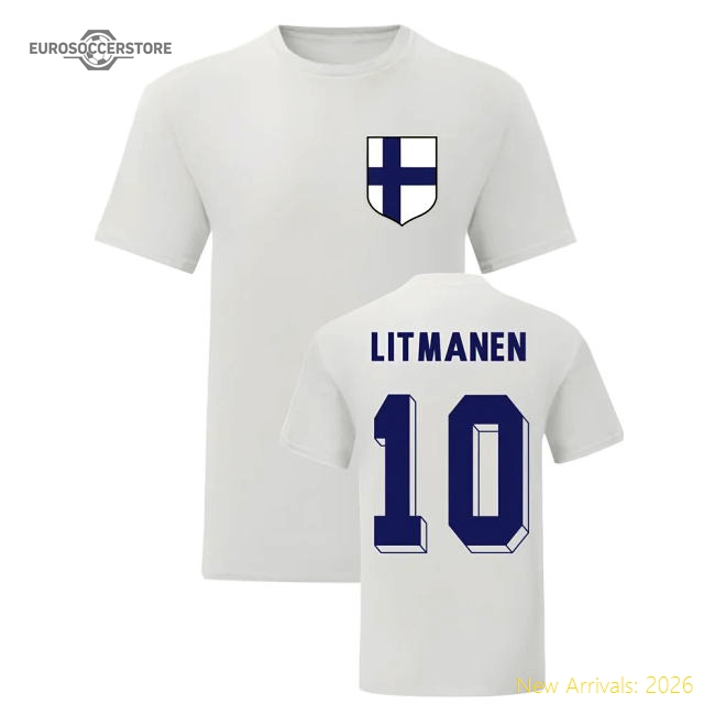 Jari Litmanen Finland National Hero Tee (White)-Football Jersey Hub
