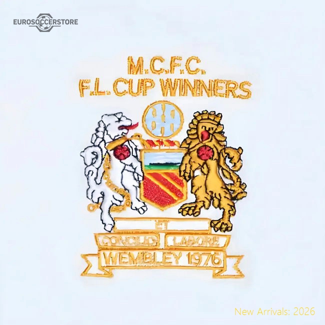 Manchester City 1976 League Cup Winners Retro Football Shirt-Football Jersey Hub