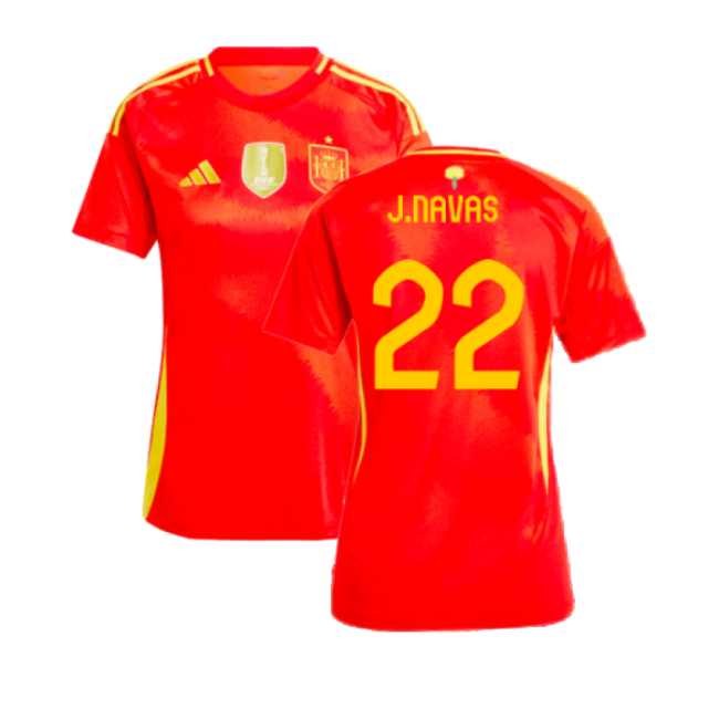 2024-2025 Spain Home Shirt (Ladies) (J.Navas 22)-Football Jersey Hub