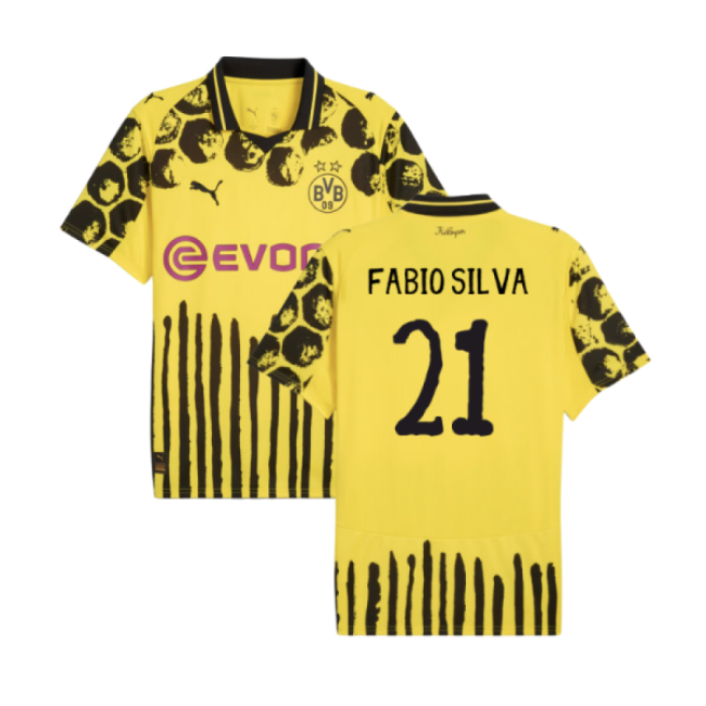 2025-2026 KIDSUPER x Borussia Dortmund CWC Home Shirt (Fabio Silva 21)-Football Jersey Hub