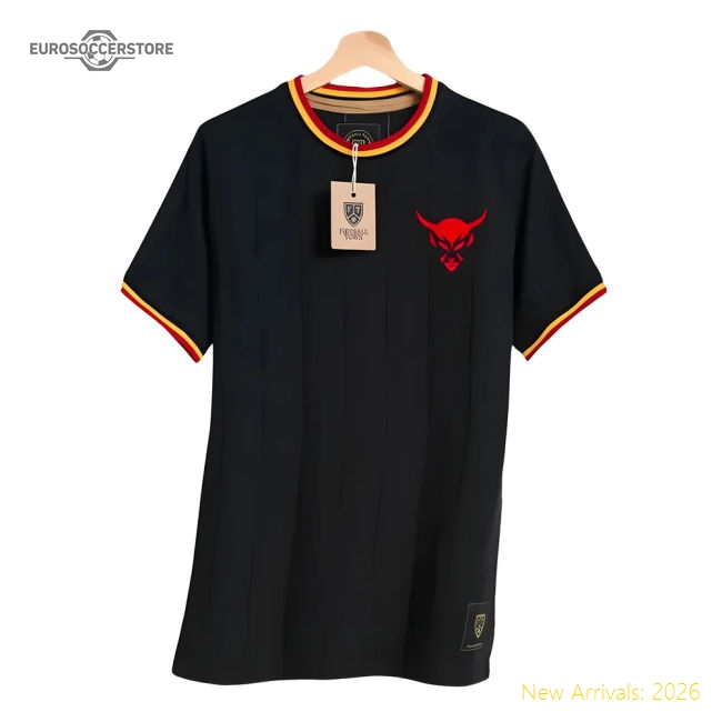 Belgium Le Diable Away Retro Football Shirt (Black)-Football Jersey Hub
