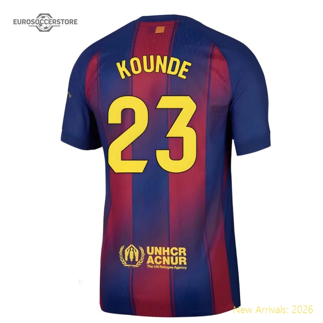 2025-2026 Barcelona Authentic Home Shirt (Kounde 23)-Football Jersey Hub