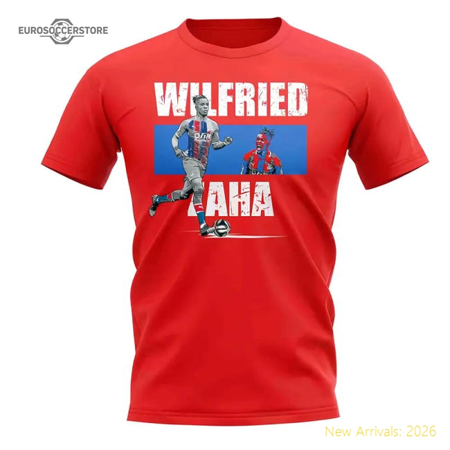 Wilfried Zaha Player Collage T-Shirt (Red)-Football Jersey Hub