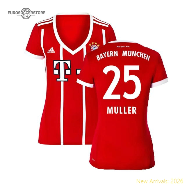 Bayern Munich 2017-18 Womens Home Shirt (XL) ((Excellent) XL) (Muller 25)-Football Jersey Hub