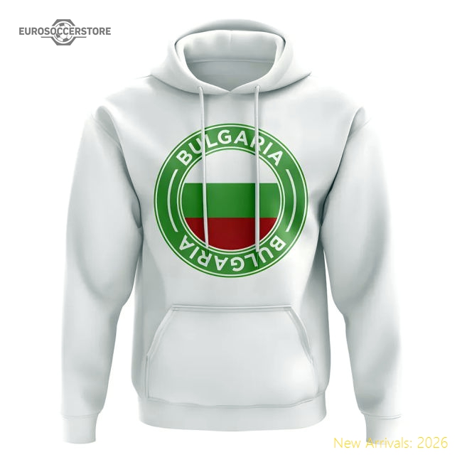 Bulgaria Football Badge Hoodie (White)-Football Jersey Hub