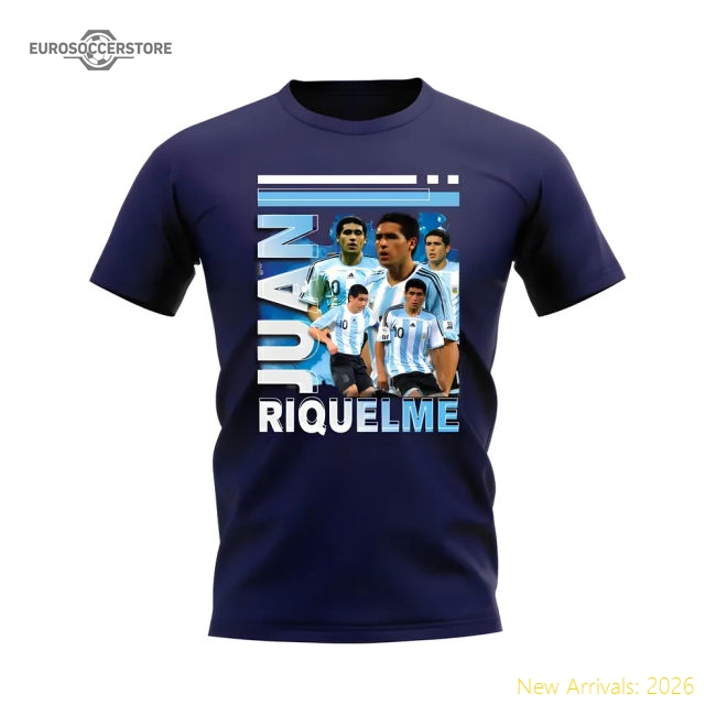 Juan Riquelme Argentina Bootleg T-Shirt (Navy)-Football Jersey Hub