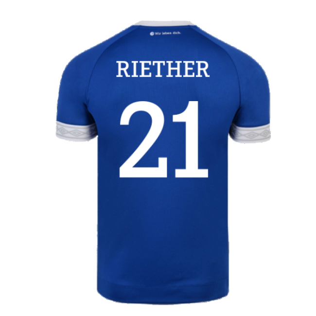 Schalke 2018-19 Home Shirt ((Mint) XXL) (Riether 21)-Football Jersey Hub