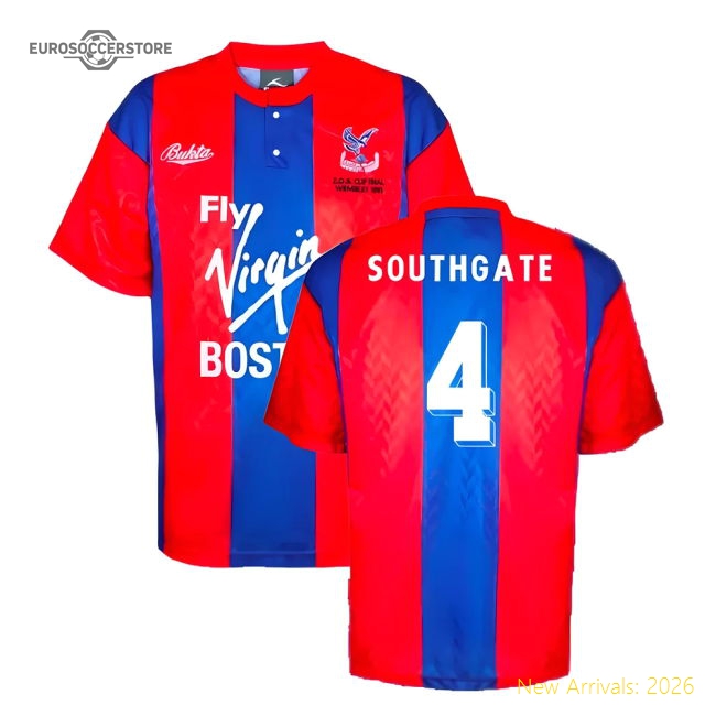 Crystal Palace 1991 ZDS Cup Final Shirt (Southgate 4)-Football Jersey Hub