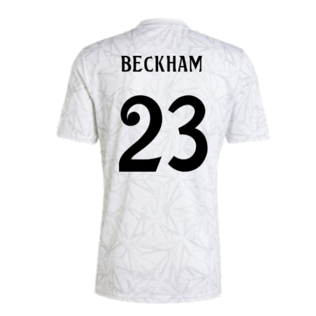 2024-2025 Real Madrid Pre-Match Shirt (White) (Beckham 23)-Football Jersey Hub