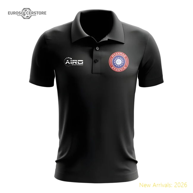 Myanmar Football Polo Shirt (Black)-Football Jersey Hub