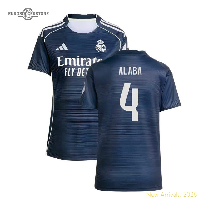 2025-2026 Real Madrid Authentic Away Shirt (Womens) (Alaba 4)-Football Jersey Hub
