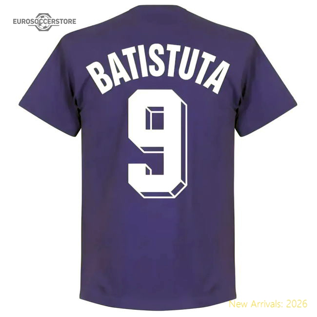 Fiorentina Batistuta 9 Team T-Shirt - Purple-Football Jersey Hub