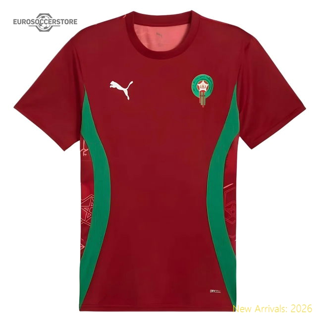2024-2025 Morocco Prematch SS Jersey (Red)-Football Jersey Hub