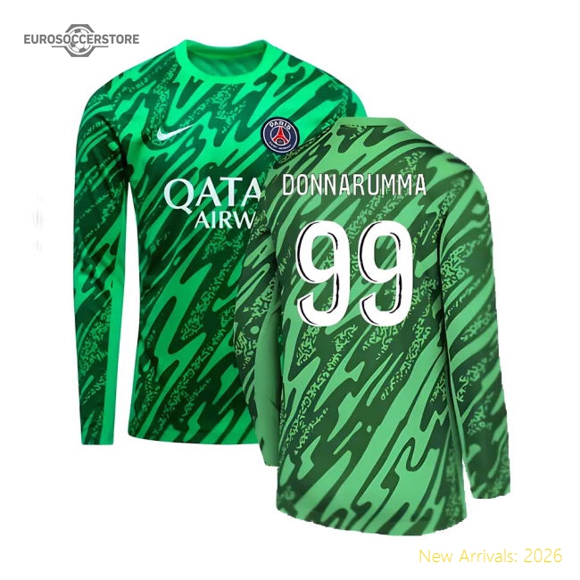 2024-2025 PSG Home Goalkeeper Shirt (Green) (Donnarumma 99)-Football Jersey Hub