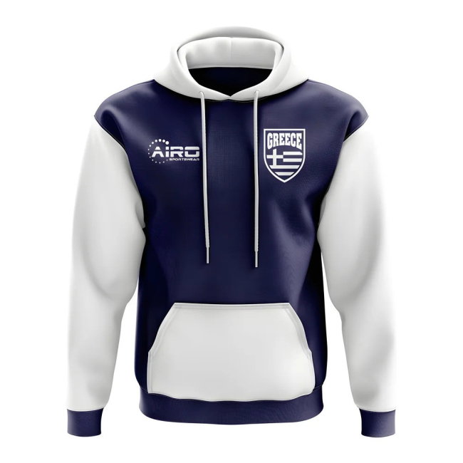 Greece Concept Country Football Hoody (Navy)-Football Jersey Hub
