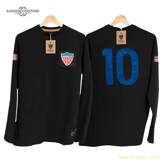 USA The Yanks Black Number 10 LS Retro Shirt-Football Jersey Hub
