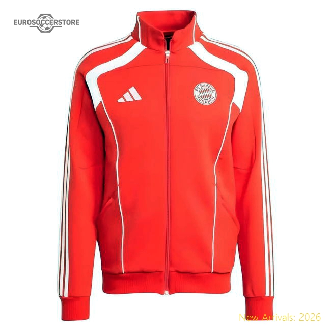 2025-2026 Bayern Munich UBP Doubleknit Track Top (Red)-Football Jersey Hub