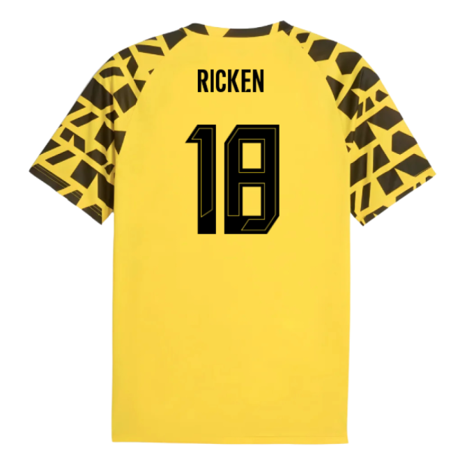 2025-2026 Borussia Dortmund Warm Up Jersey (Yellow) (Ricken 18)-Football Jersey Hub