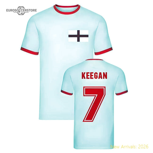 Kevin Keegan England Ringer Tee (White)-Football Jersey Hub