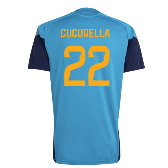 2026-2027 Spain Training Jersey (Bold Aqua) (Cucurella 22)-Football Jersey Hub