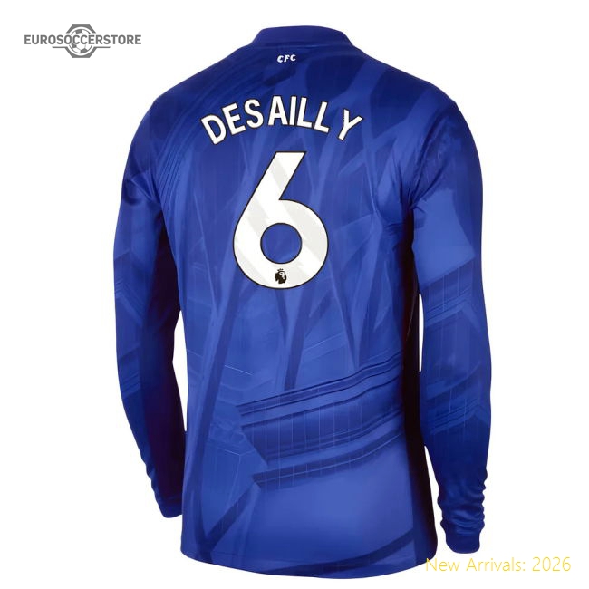 2025-2026 Chelsea Home Long Sleeve Shirt (Desailly 6)-Football Jersey Hub