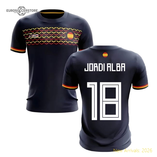 2025-2026 Spain Away Concept Football Shirt (Jordi Alba 18)-Football Jersey Hub