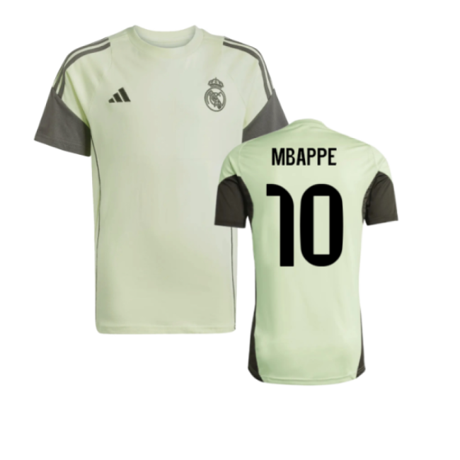 2025-2026 Real Madrid Training Tee (Almost Lime) - Kids (Mbappe 10)-Football Jersey Hub