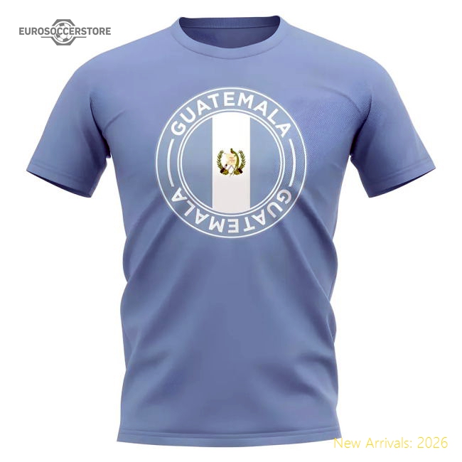 Guatemala Football Badge T-Shirt (Sky)-Football Jersey Hub