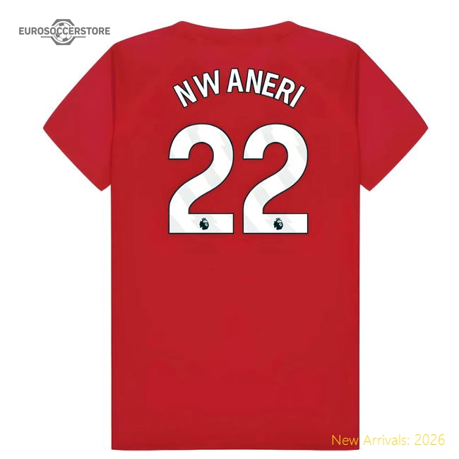 Arsenal Poly T-Shirt (Red) - Kids (Nwaneri 22)-Football Jersey Hub
