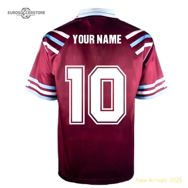 West Ham United 1992 Retro Football Shirt (Your Name)-Football Jersey Hub